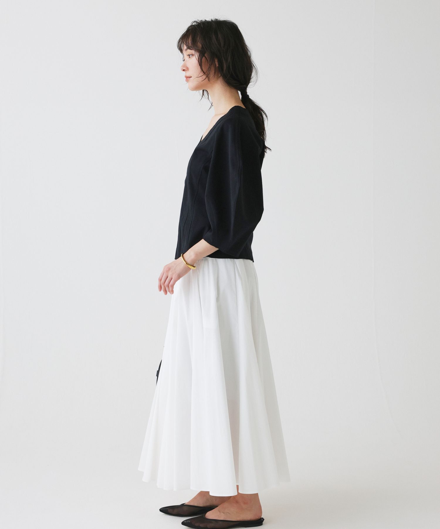 BABYLONE「コットンミディフレアスカート」|スカート|