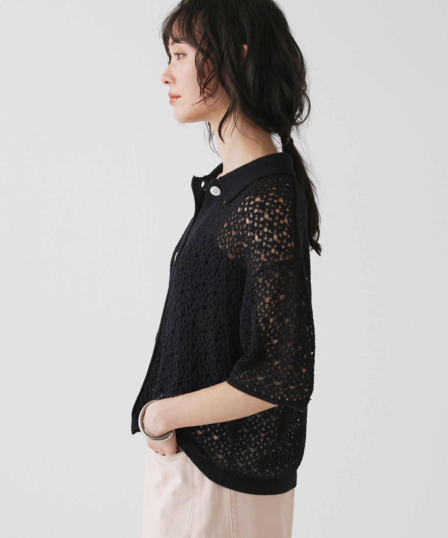 BABYLONE「レースニットポロ」|ポロシャツ|