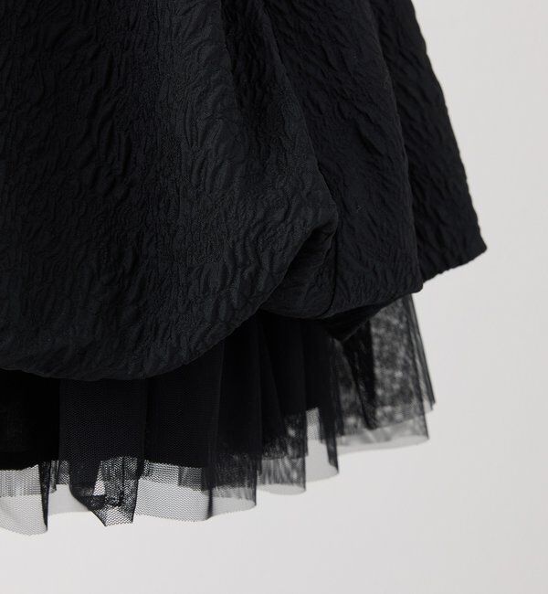  「【Black Ribbon Collection】異素材バルーンミニワンピース」|ワンピース|