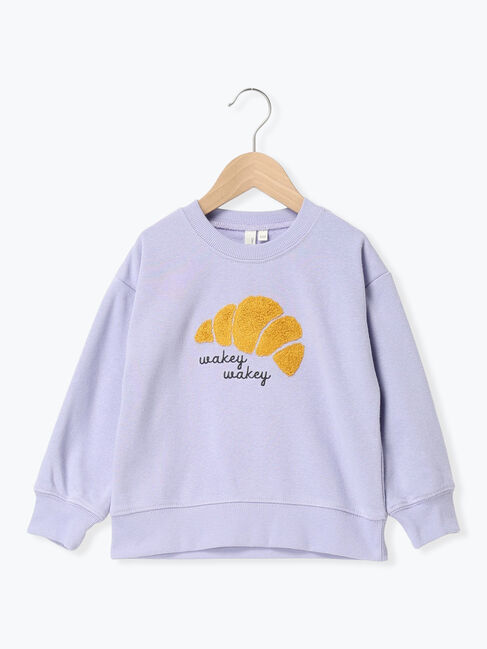 Samansa Mos2 Lagom「クロワッサンさがら刺繍トレーナー」|Tシャツ・カットソー|パープル