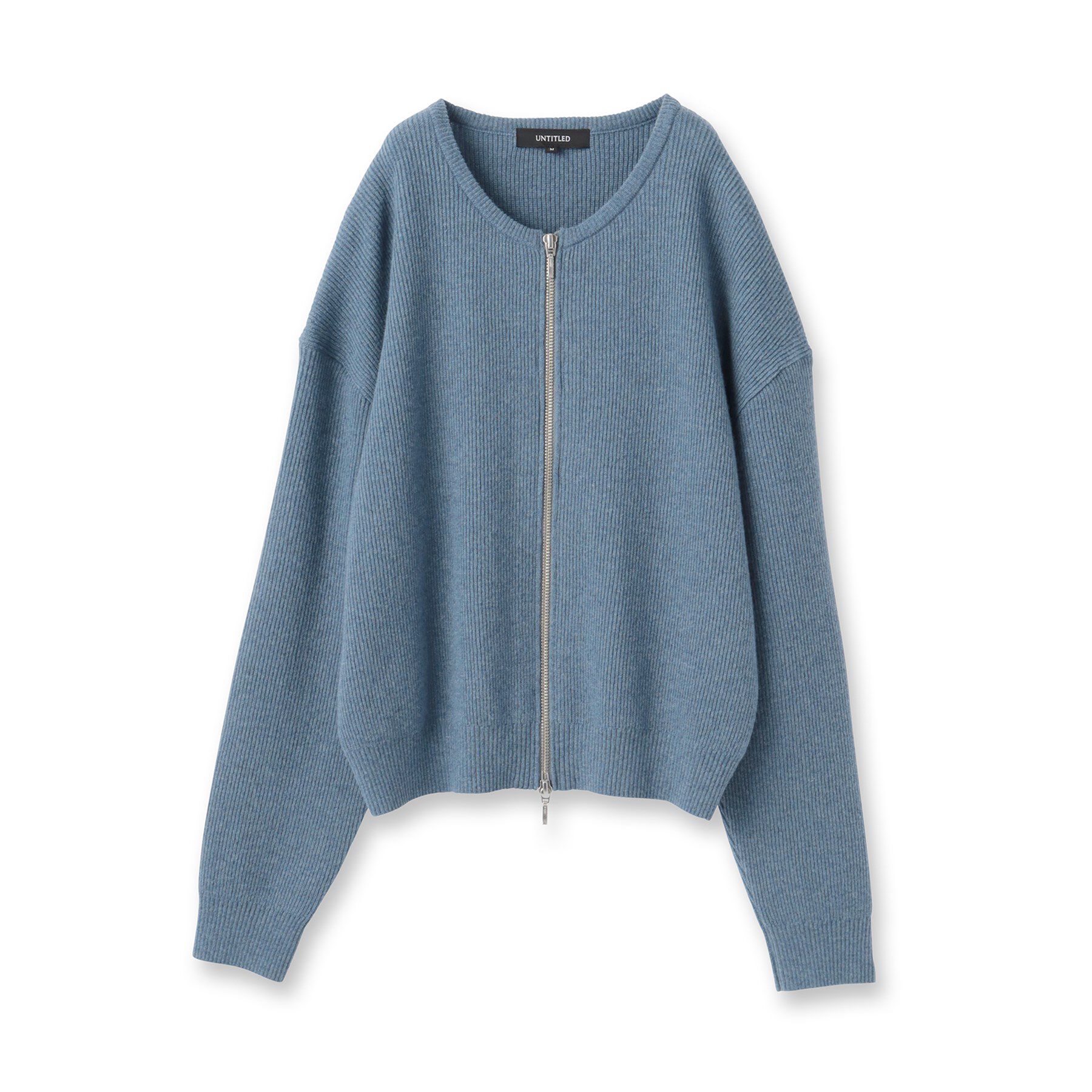 UNTITLED「【ゆったりサイズ／着丈短め】ジップニットカーディガン」|カーディガン|