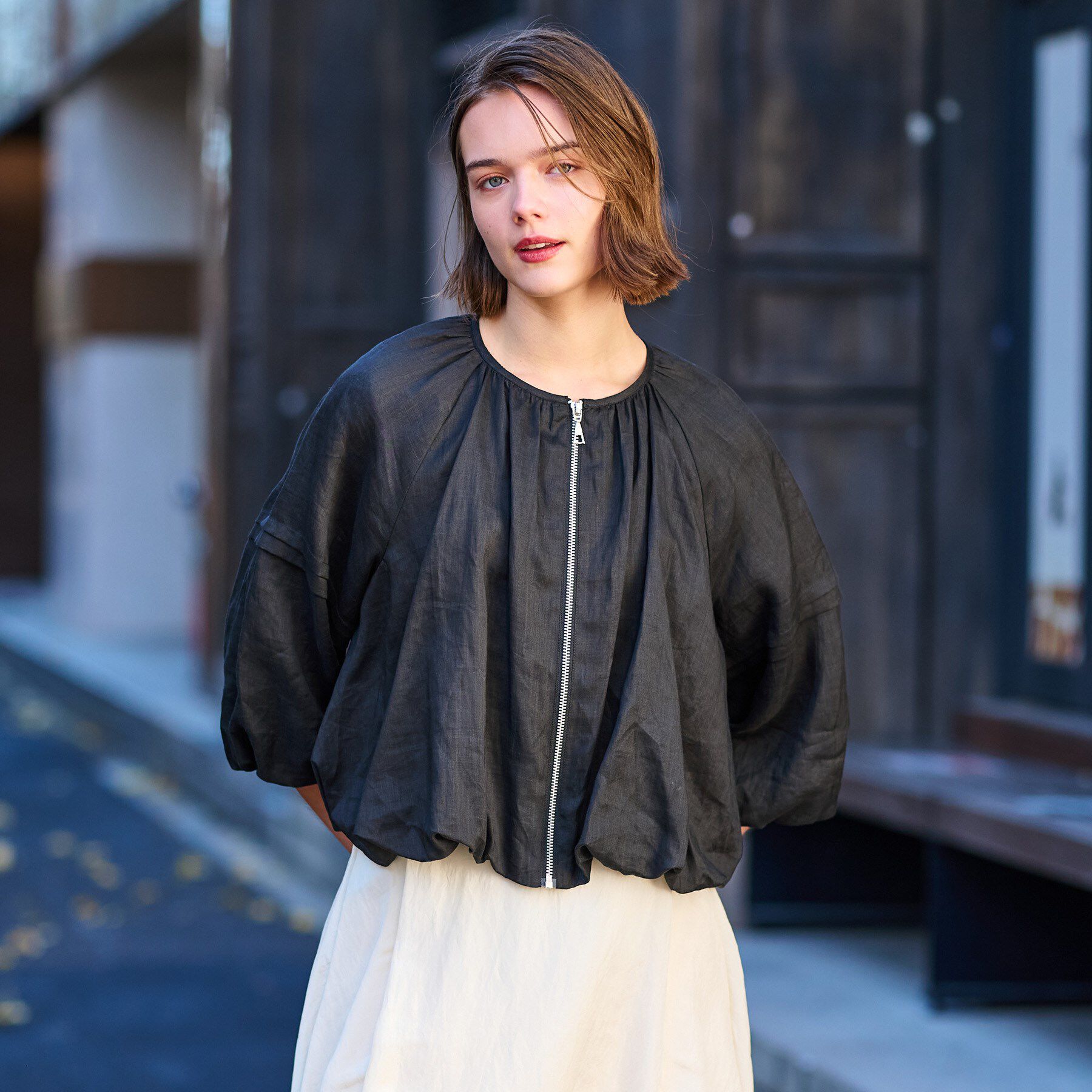 DRESSTERIOR「【洗える/リネン100％】ウォッシャブルペーパーリネンブルゾン」|ブルゾン・スタジャン|