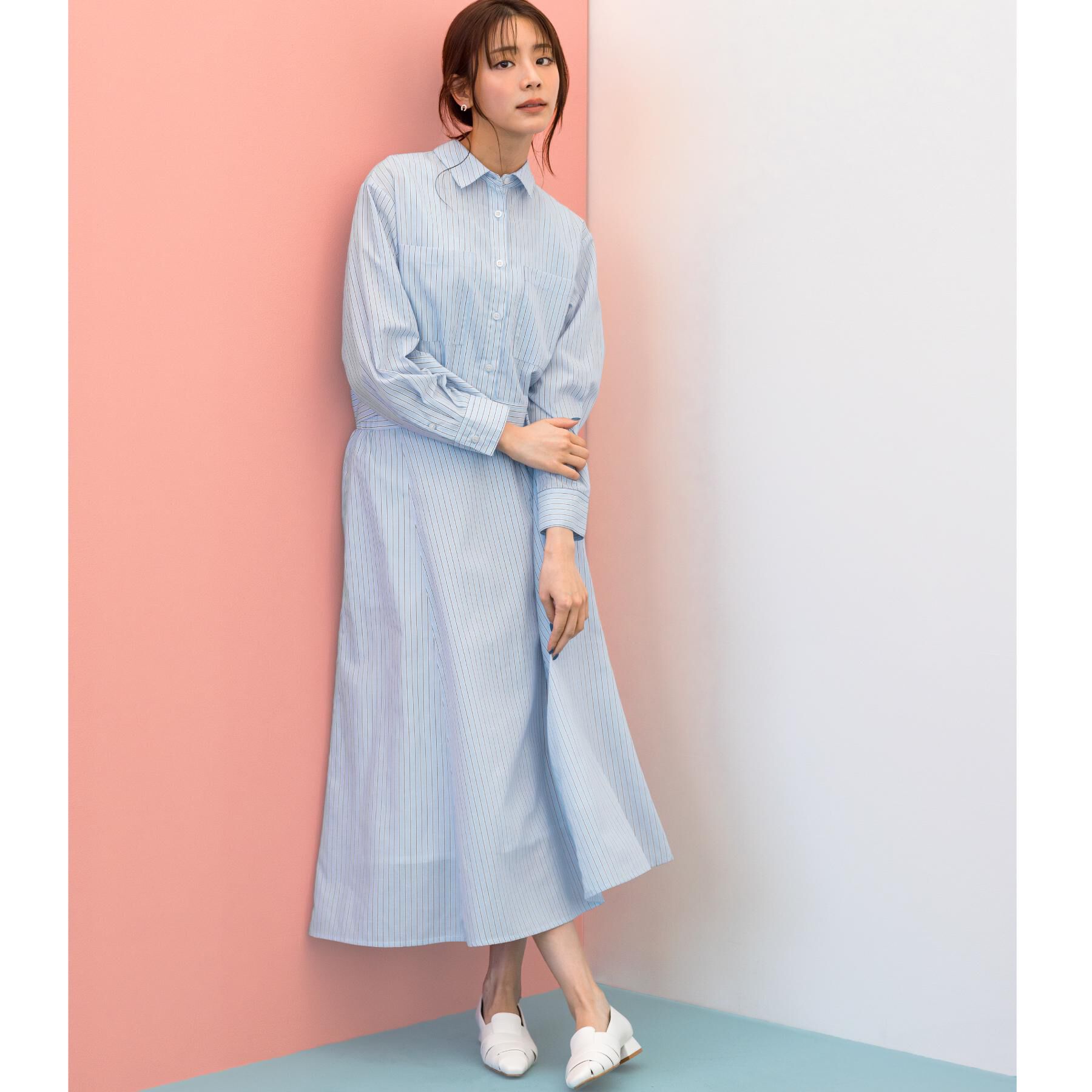 grove「【貴島明日香さん着用／イージーケア／接触冷感】麻ブレンドクロップドシャツ」|シャツ・ブラウス|