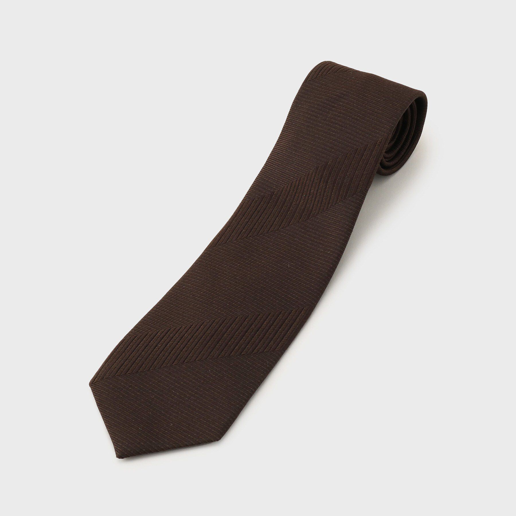 TAKEO KIKUCHI「ワイルドシルク シャドーヘリンボンネクタイ」|ネクタイ・蝶ネクタイ|ブラウン(043)