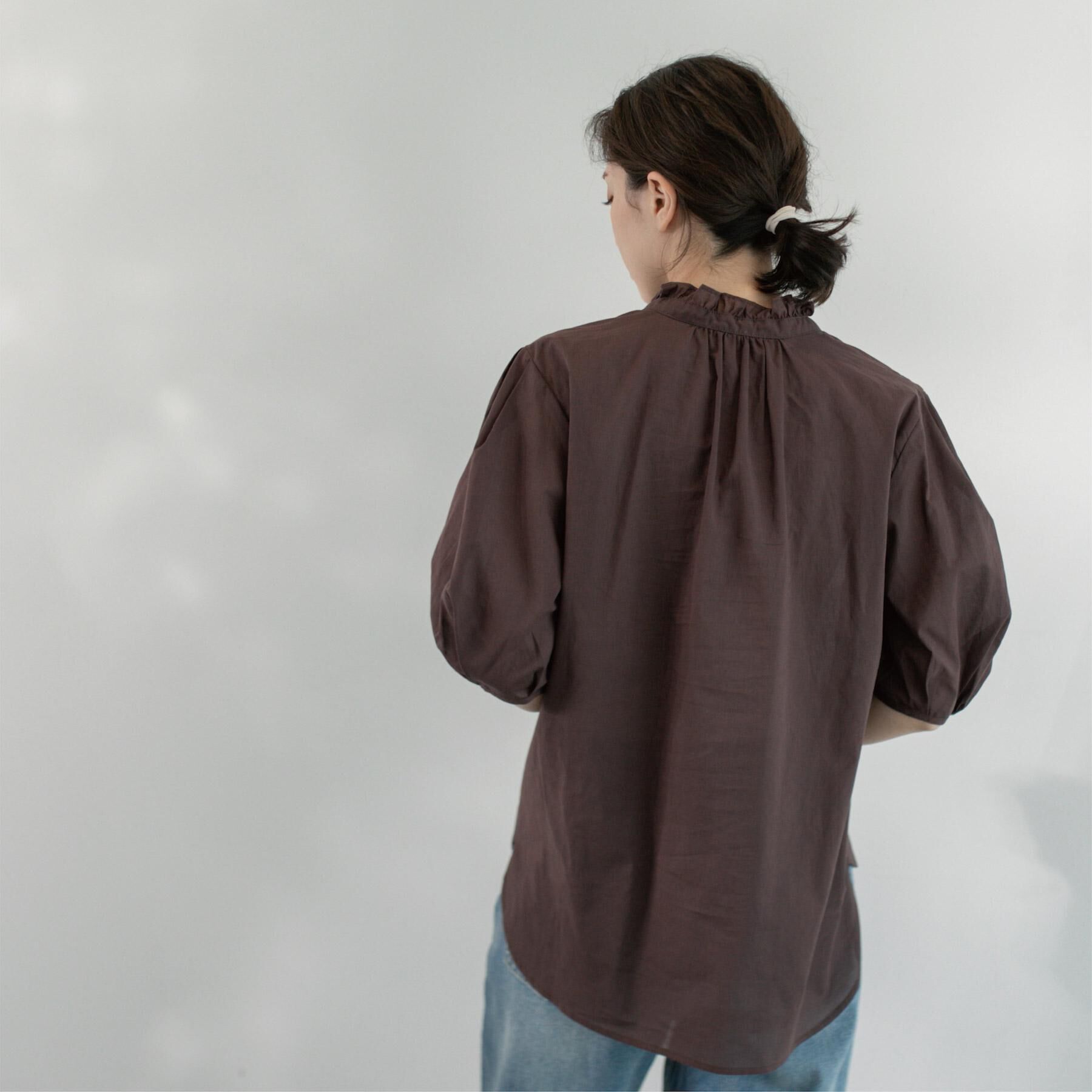 OPAQUE.CLIP「シアーフリルネックブラウス【洗濯機洗い可】」|シャツ・ブラウス|