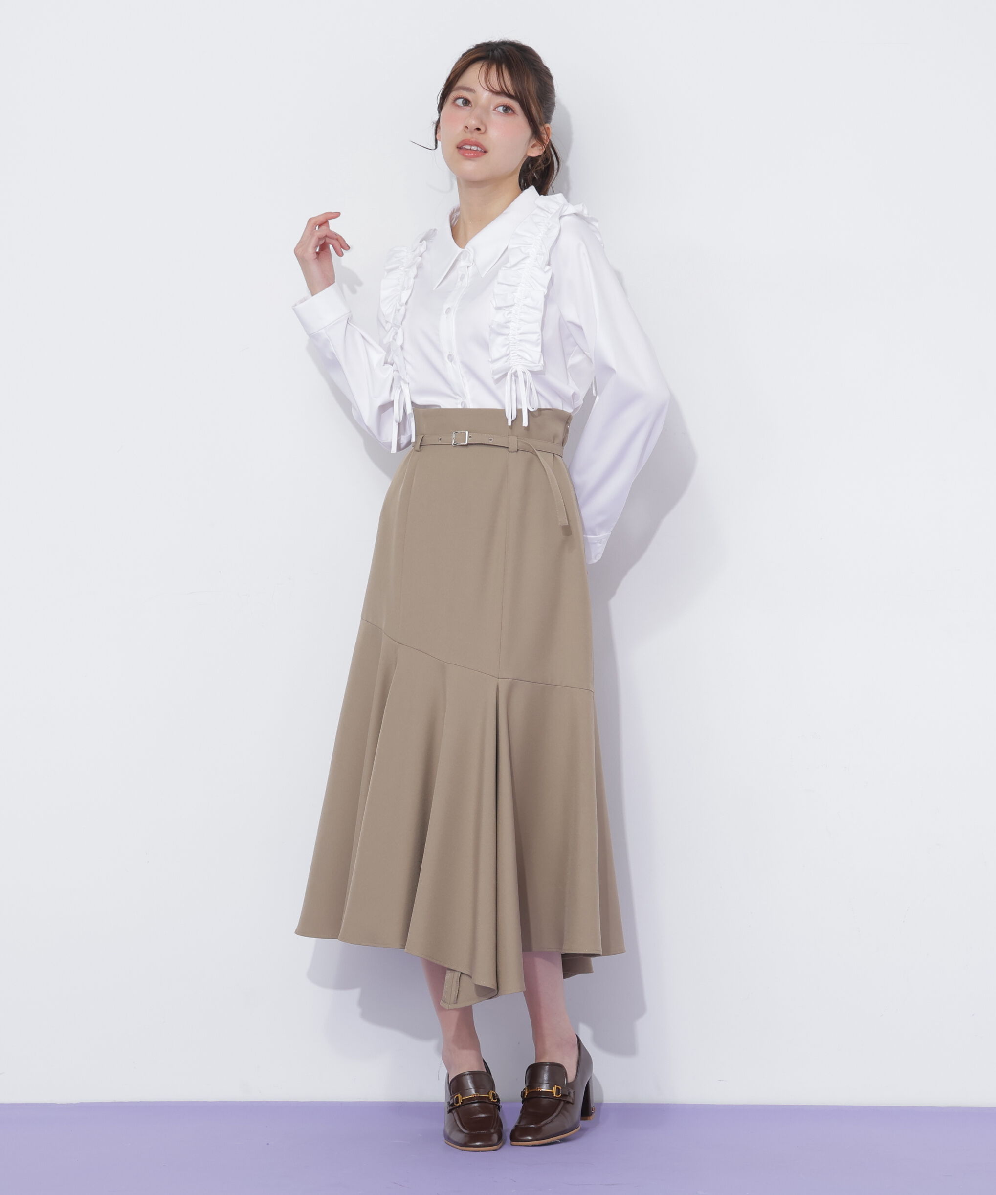  「ショルダーフリルブラウス」|シャツ・ブラウス|