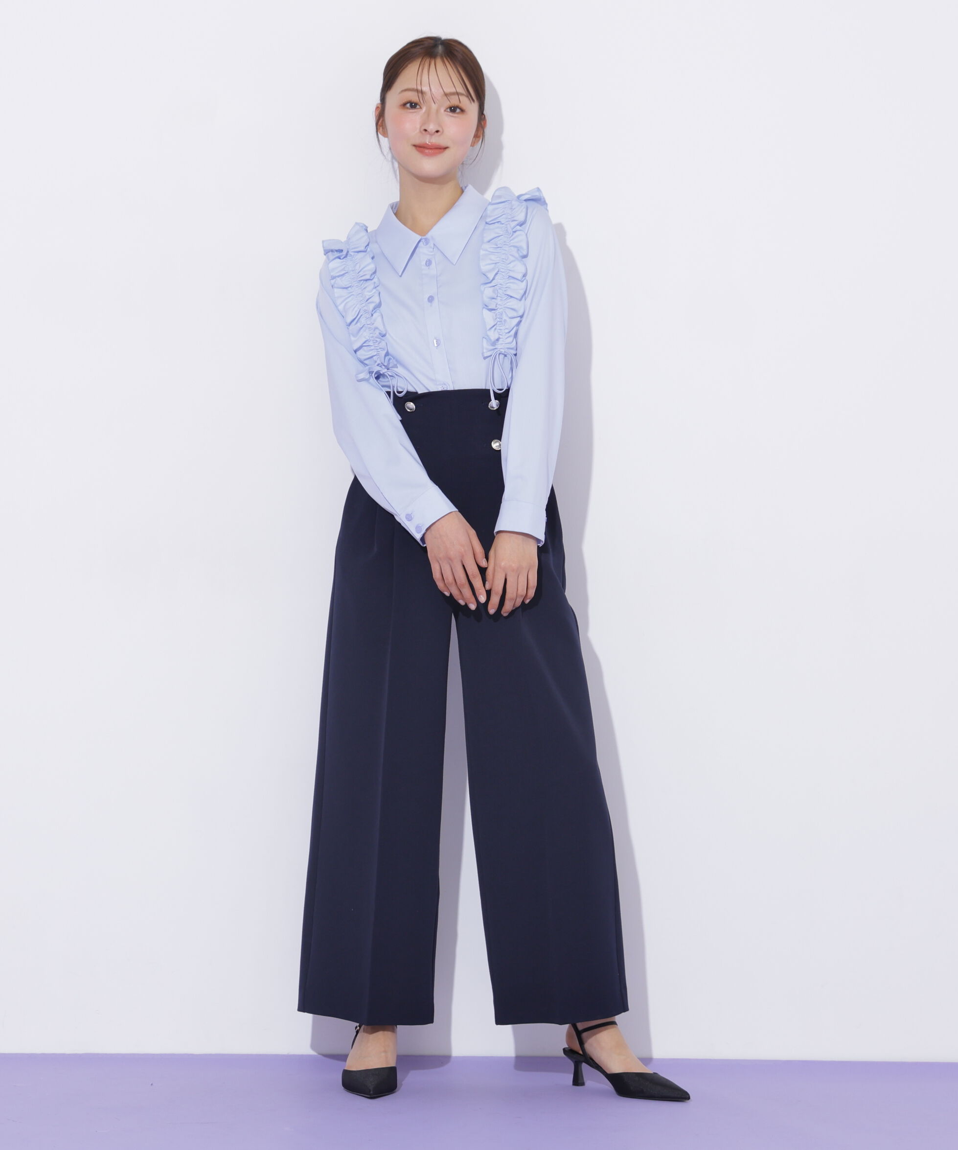  「ショルダーフリルブラウス」|シャツ・ブラウス|