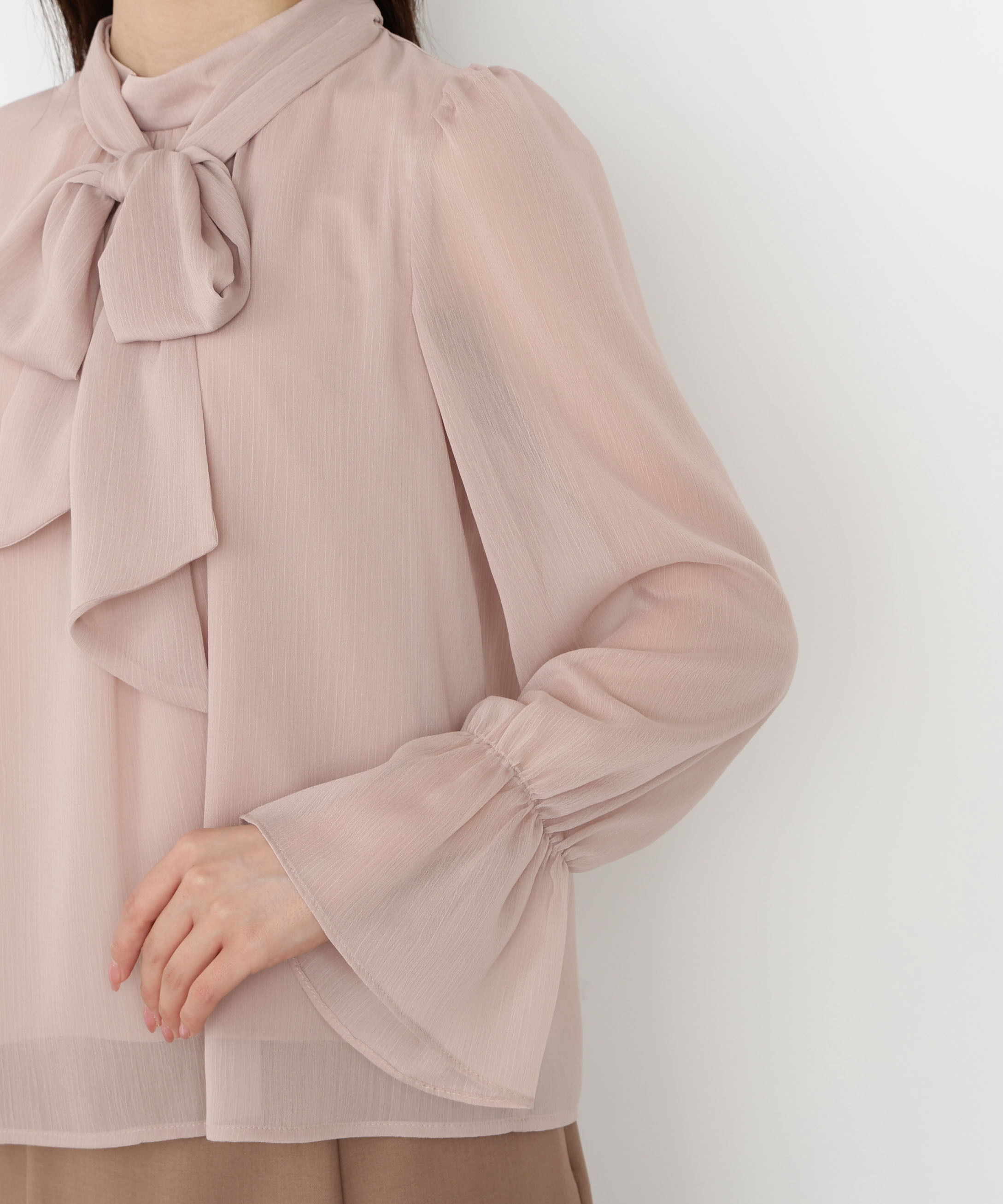 PROPORTION BODY DRESSING「＜ウォッシャブル＞ビッグリボン楊柳ブラウス 25AW」|シャツ・ブラウス|