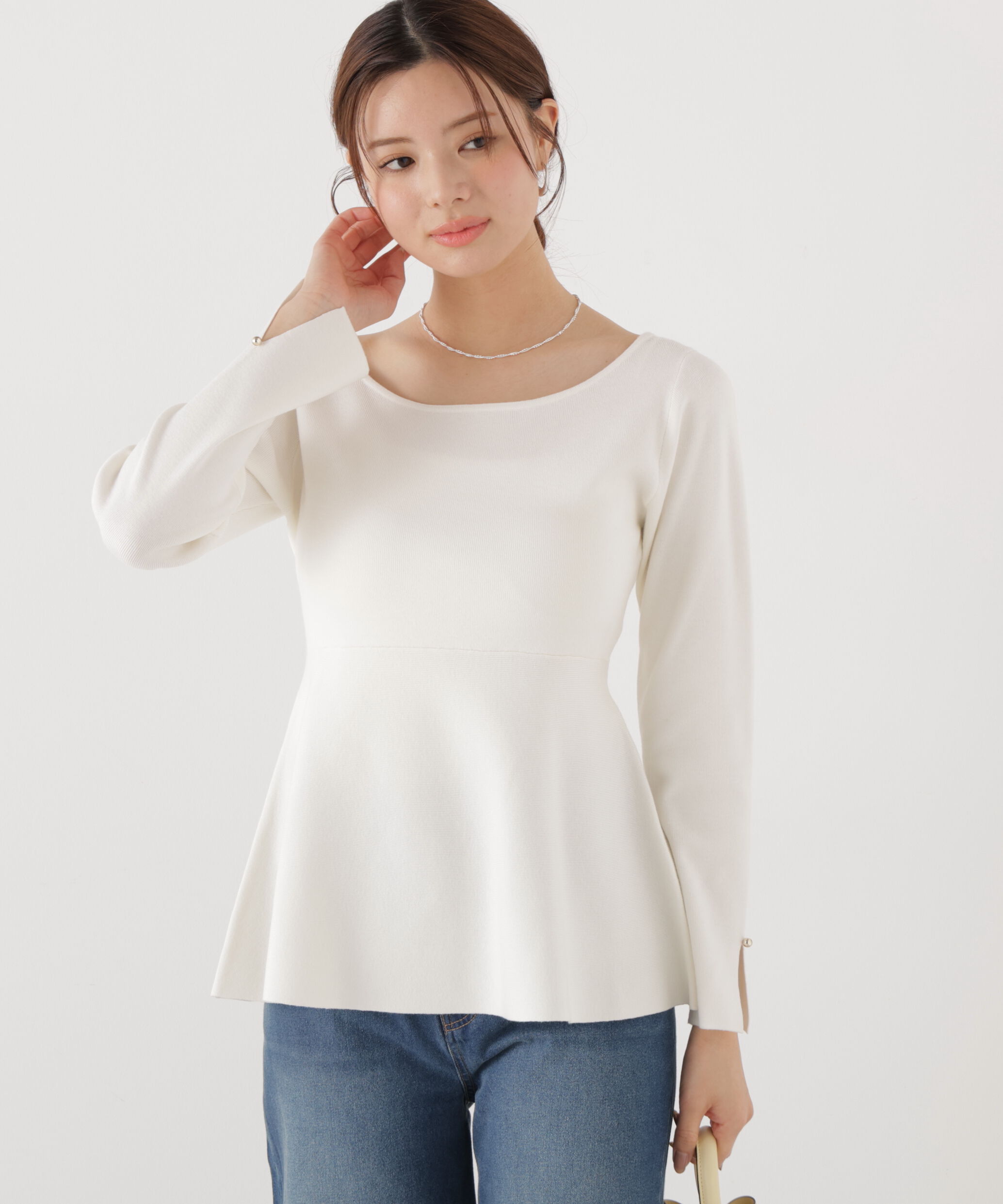 PROPORTION BODY DRESSING「ペプラムベーシックニット　26SS」|ニット・セーター|