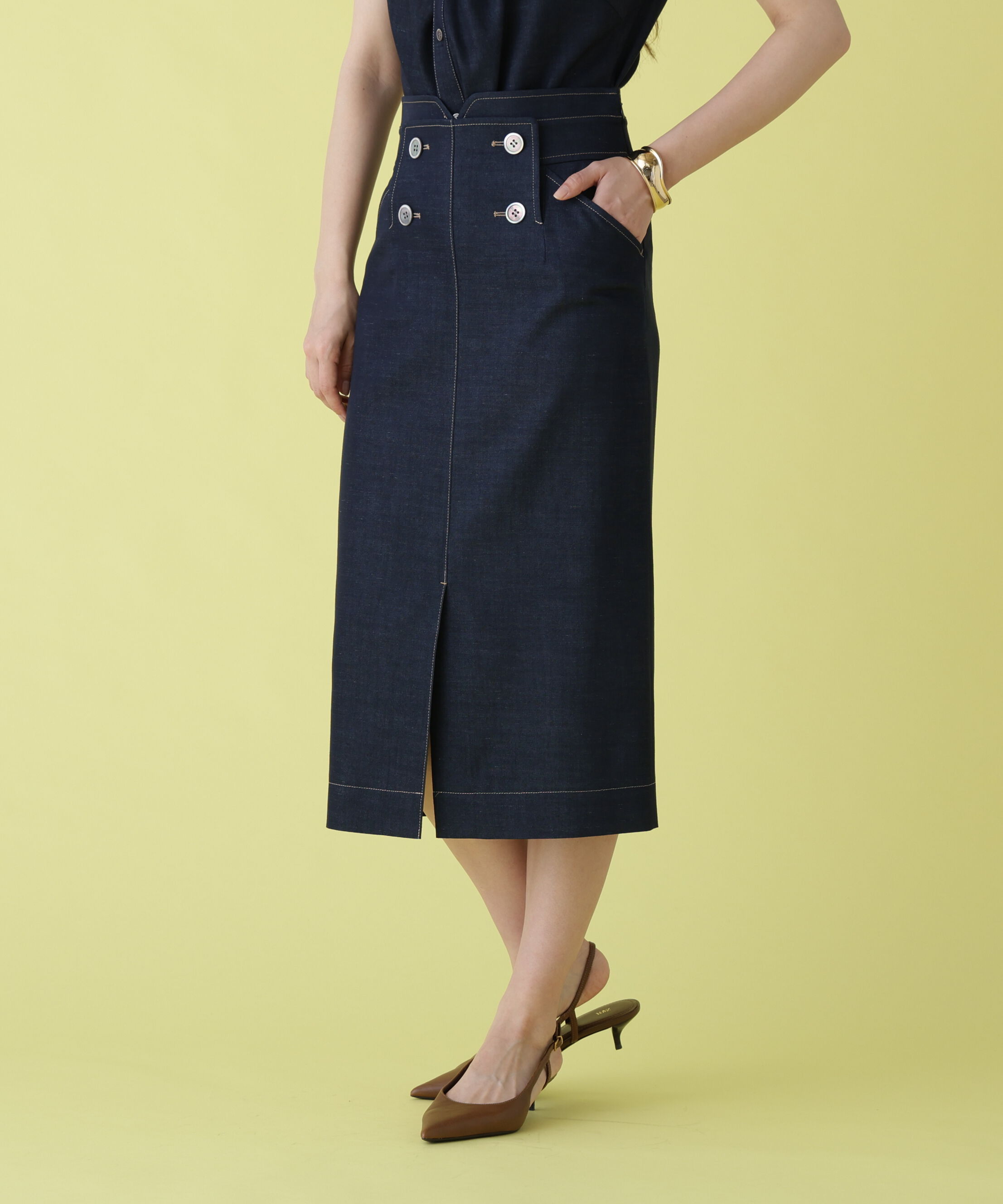  「ボタンアクセントスカート」|スカート|