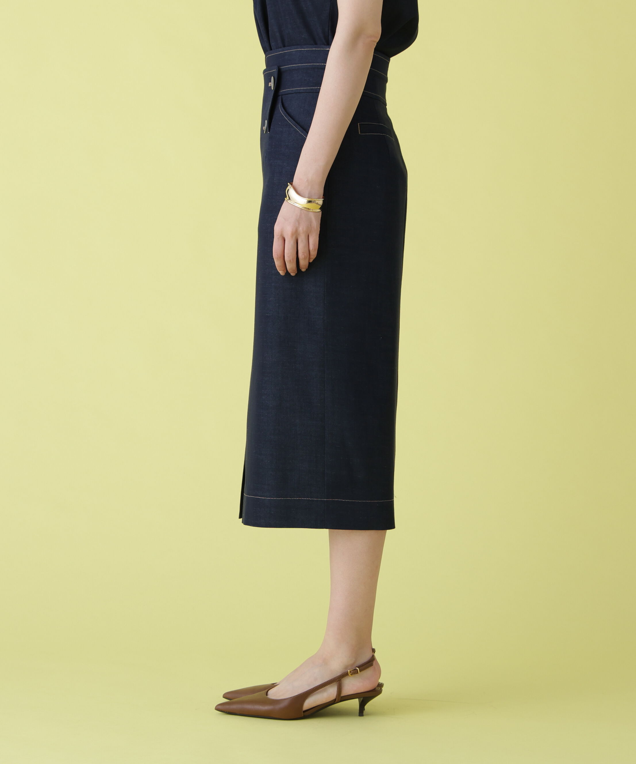  「ボタンアクセントスカート」|スカート|