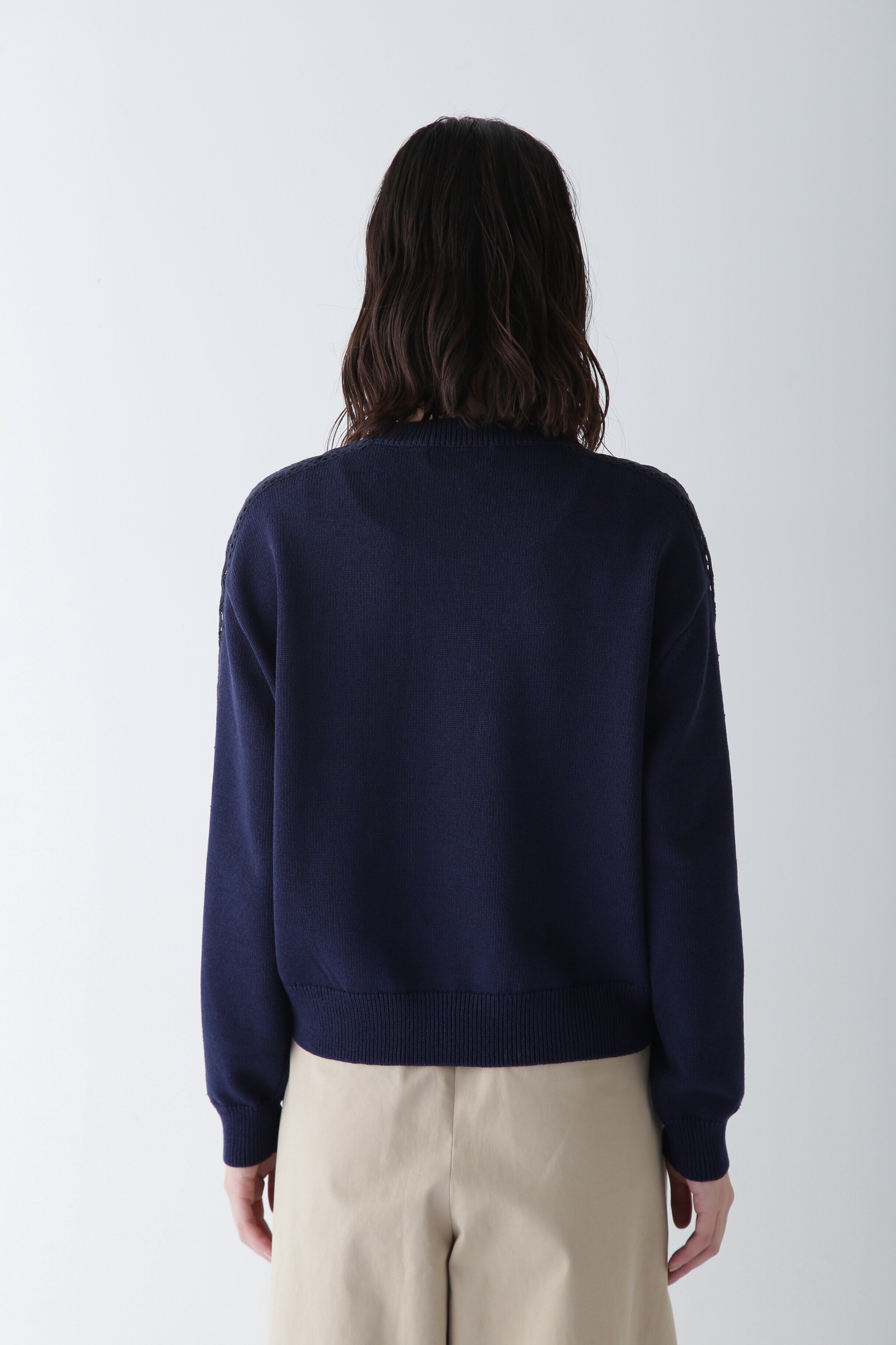  「◆【ウォッシャブル】レースドッキングニットプルオーバー」|ニット・セーター|