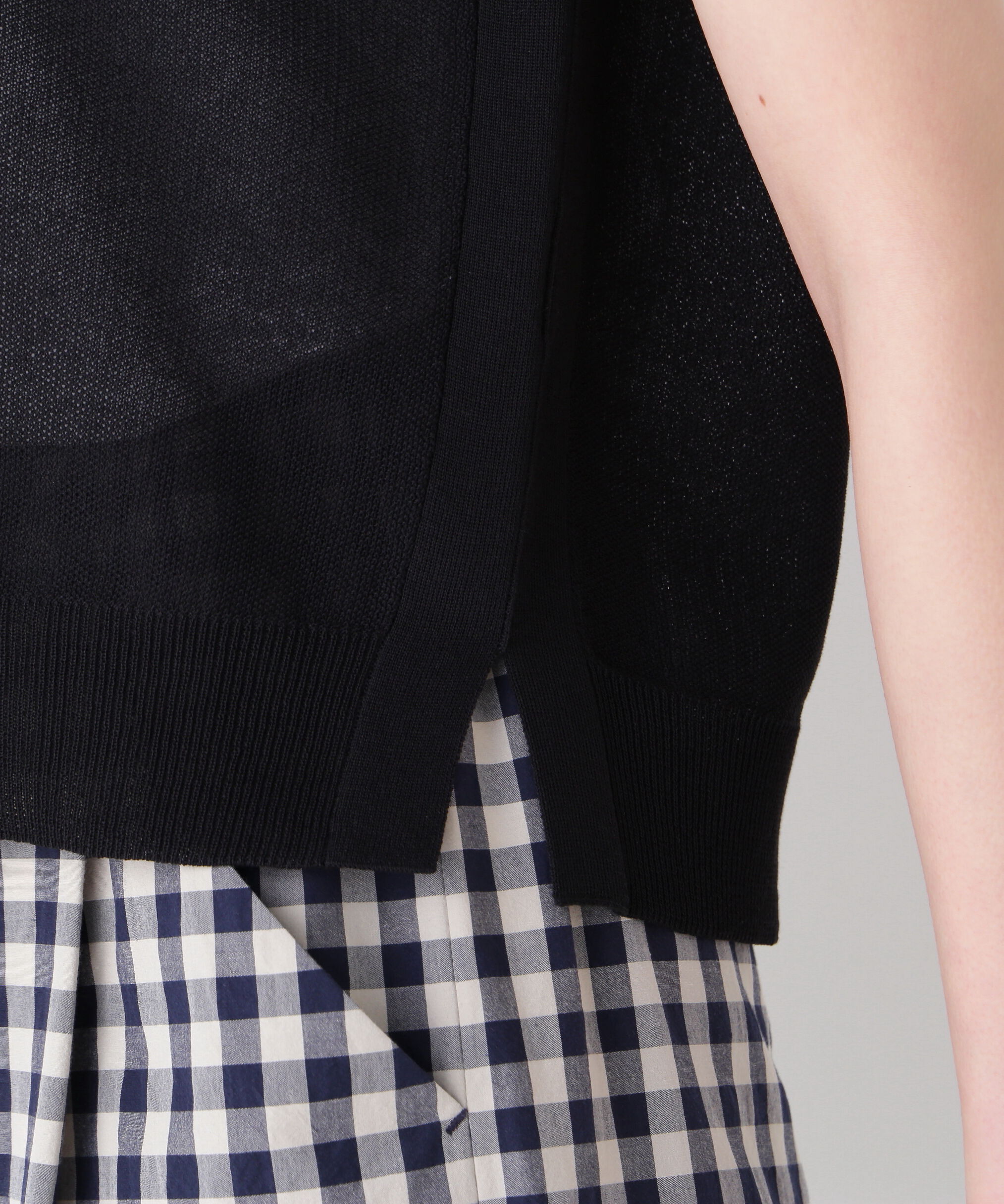  「◆綿ナイロン鹿の子ジレ」|ニット・セーター|