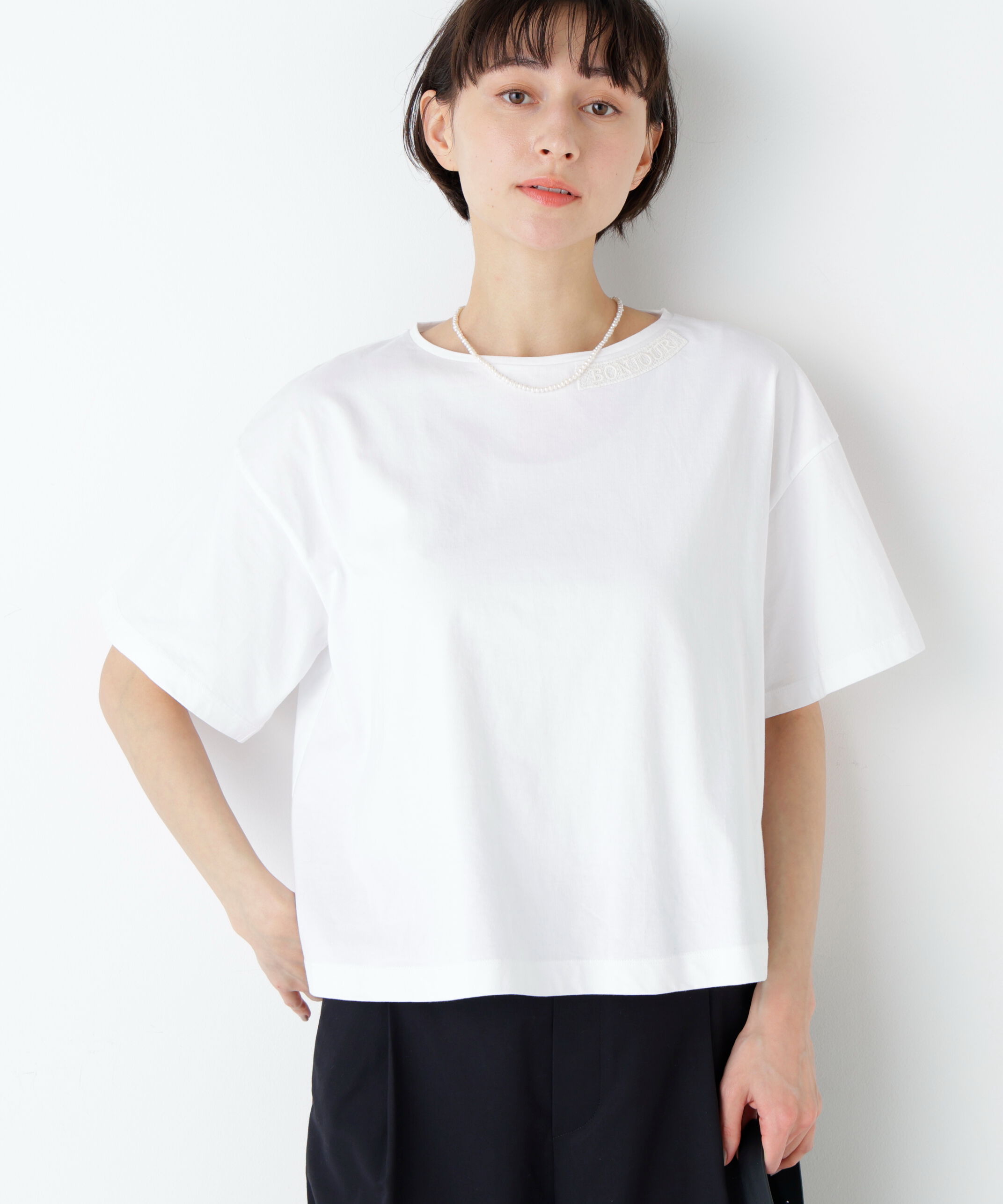 「刺繍ロゴ入り天竺Ｔシャツ」|Tシャツ・カットソー|