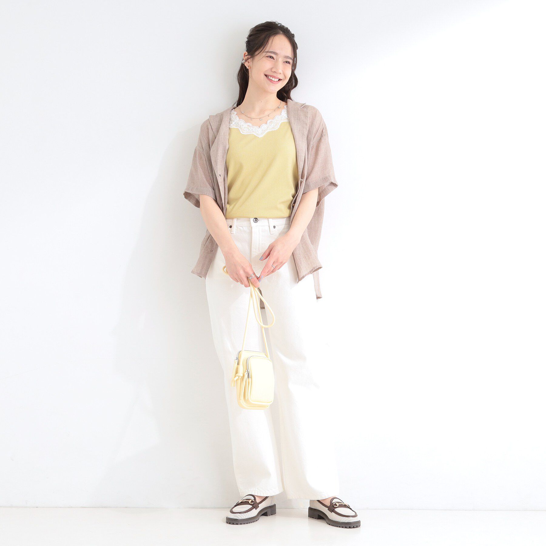 SHOO･LA･RUE「【前後2WAY/洗濯機可/S-LL】レースデザインタンクトップ」|キャミソール|