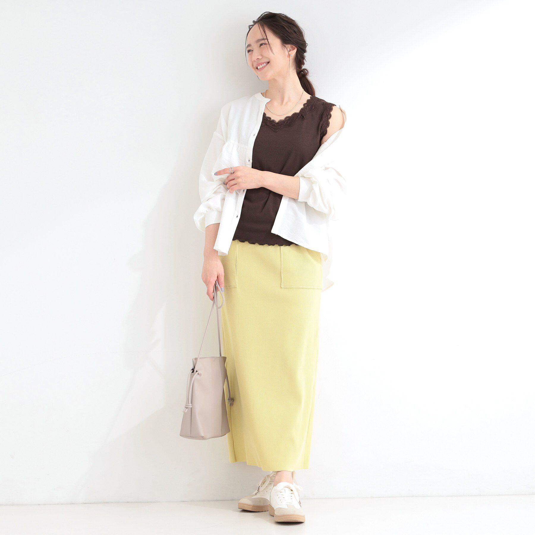 SHOO･LA･RUE「【前後2WAY/洗濯機可/S-LL】レースデザインタンクトップ」|キャミソール|