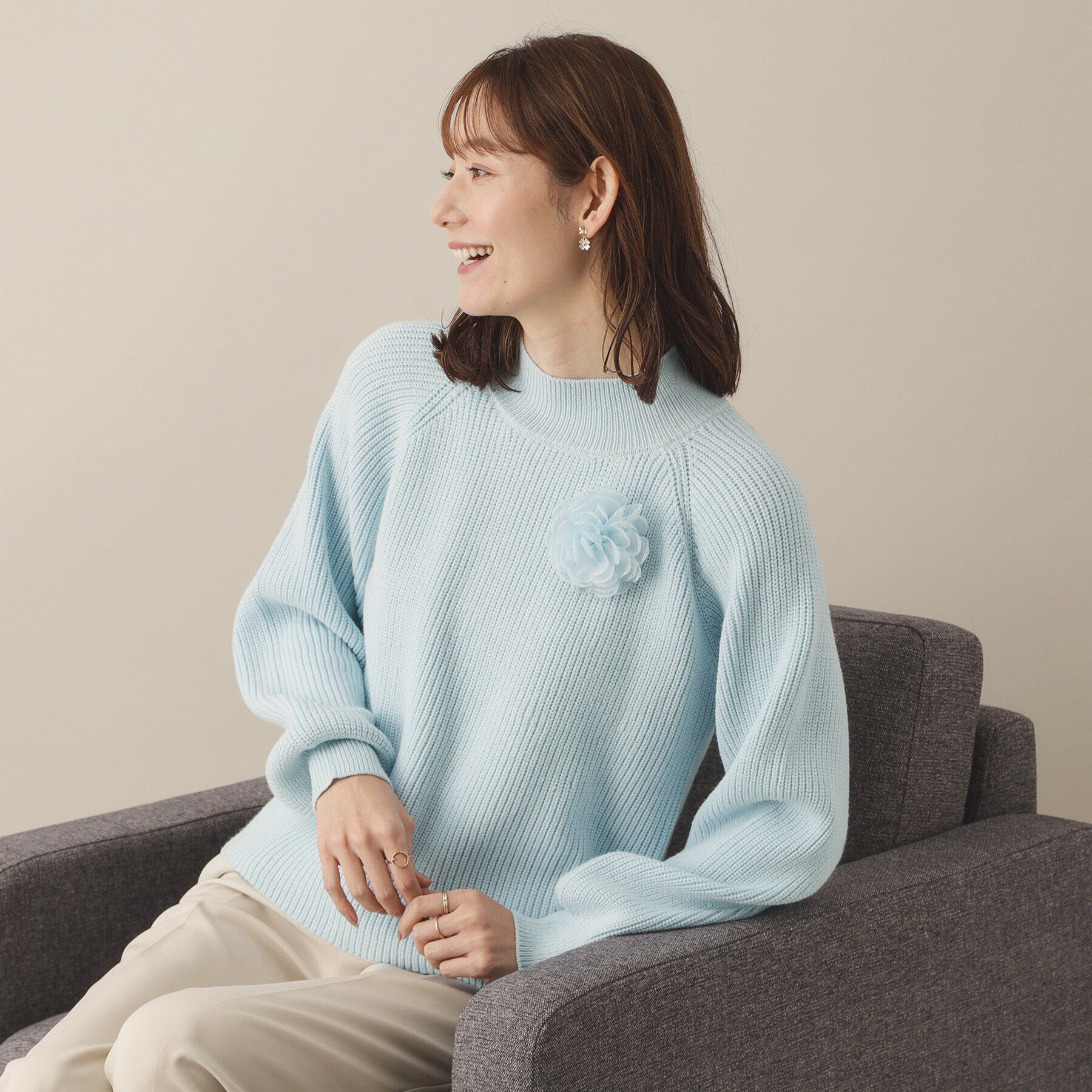 ITS&rsquo;DEMO「【手洗い可】コサージュ付きニット」|ニット・セーター|