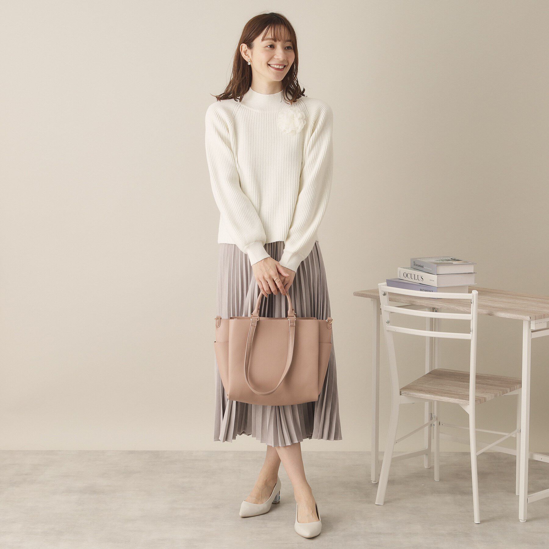 ITS&rsquo;DEMO「【手洗い可】コサージュ付きニット」|ニット・セーター|