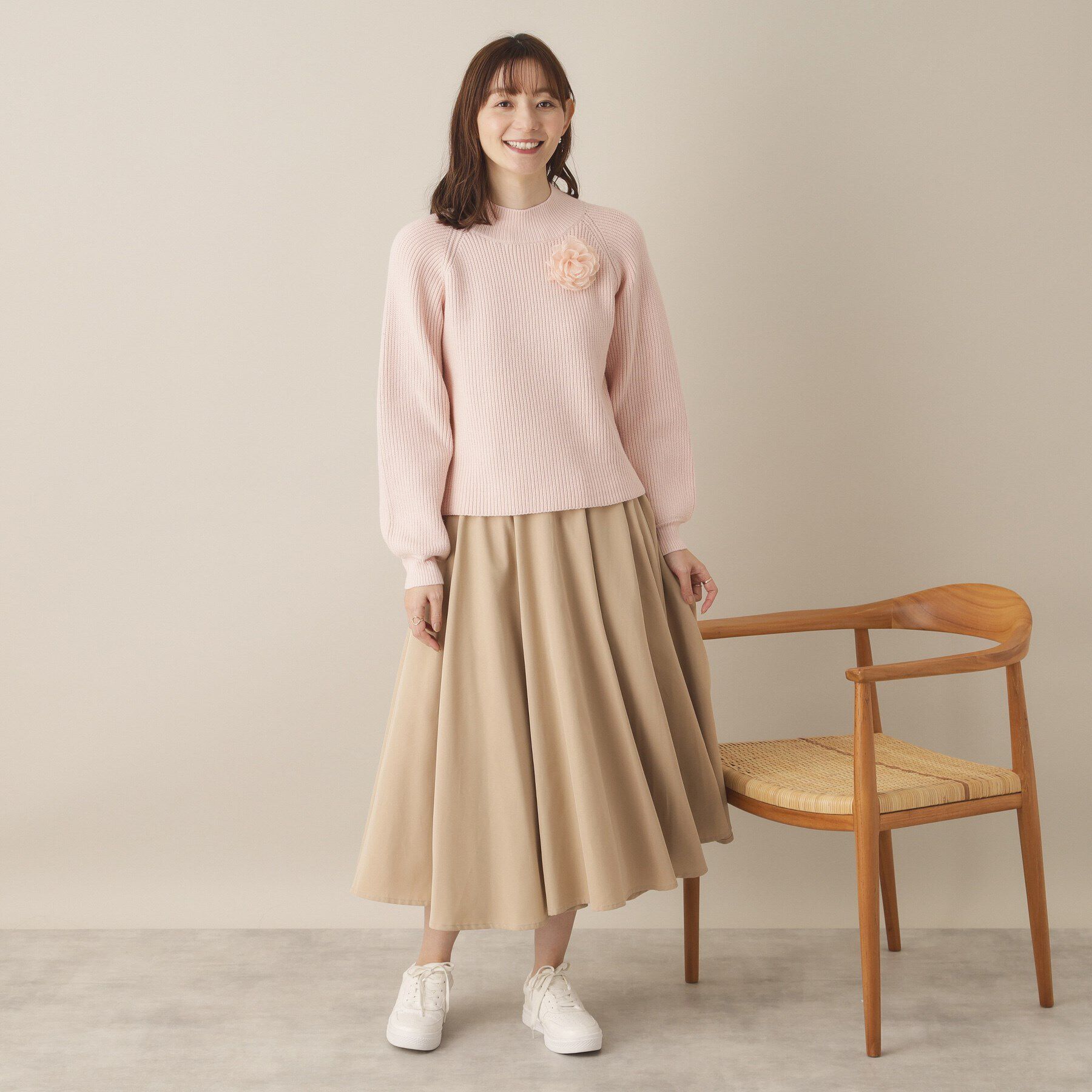 ITS&rsquo;DEMO「【手洗い可】コサージュ付きニット」|ニット・セーター|