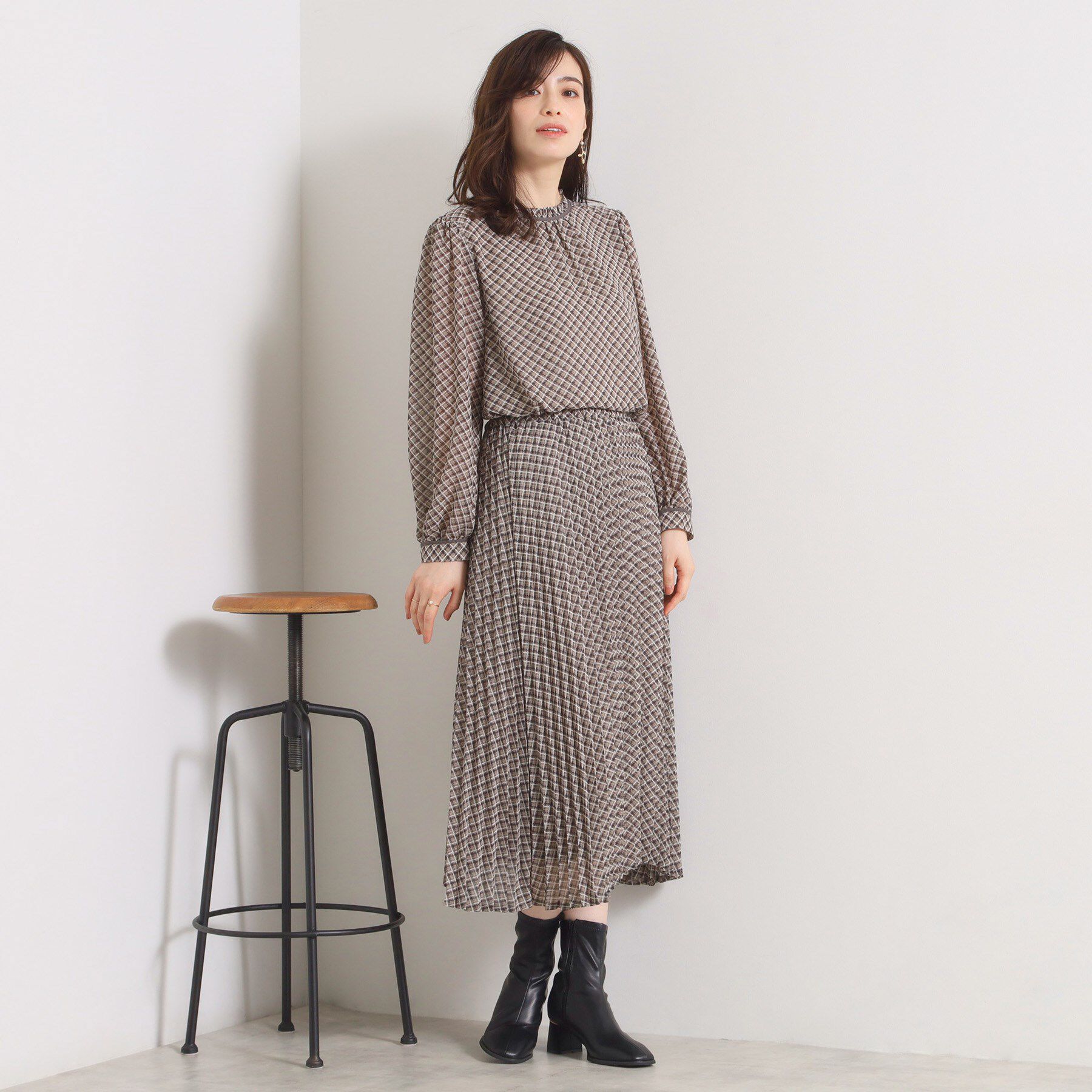 ITS&rsquo;DEMO「【手洗い可／セットアップ可】チェックプリーツスカート」|スカート|