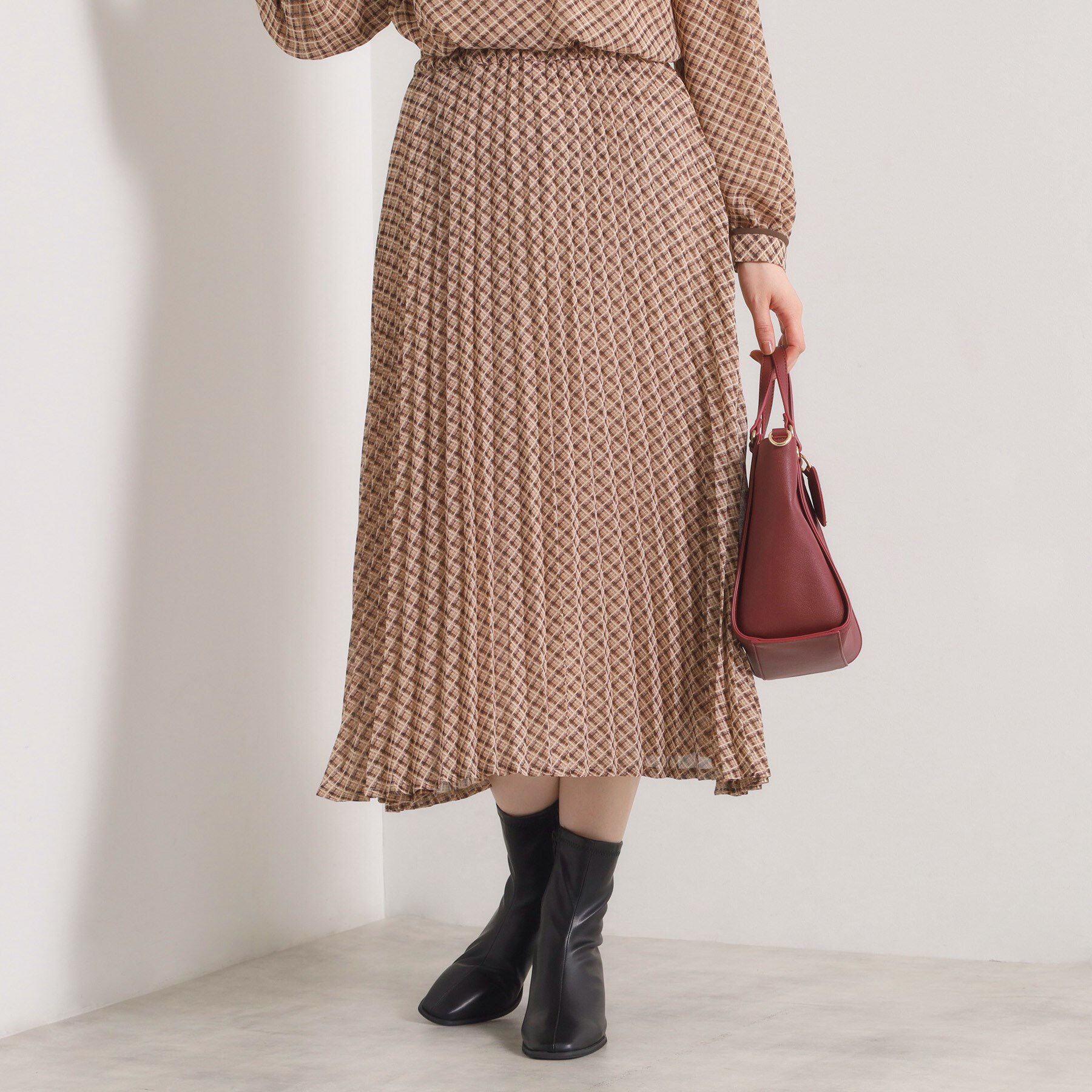 ITS&rsquo;DEMO「【手洗い可／セットアップ可】チェックプリーツスカート」|スカート|