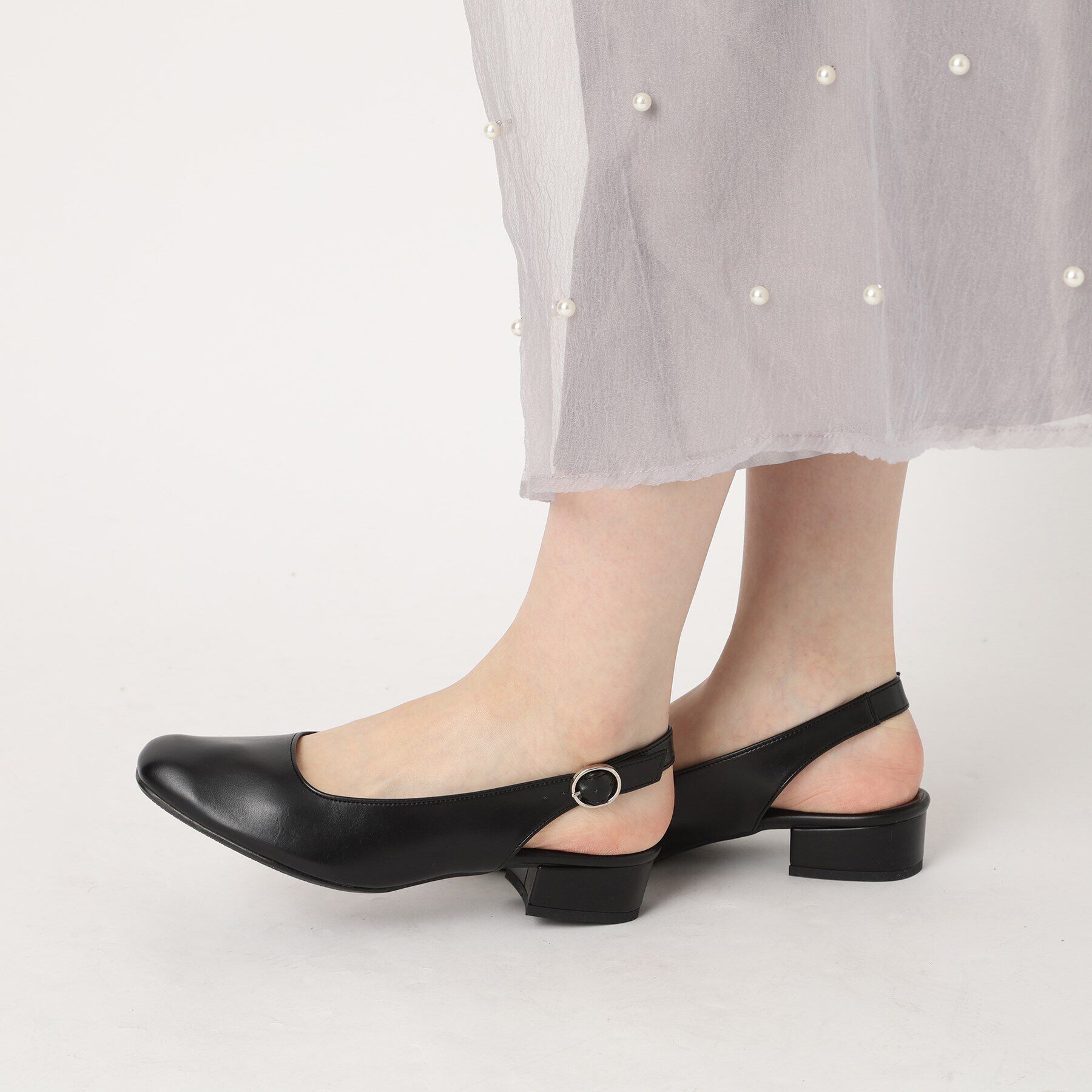 ESPERANZA「ソフトスクエアバックストラップフラットパンプス」|パンプス|