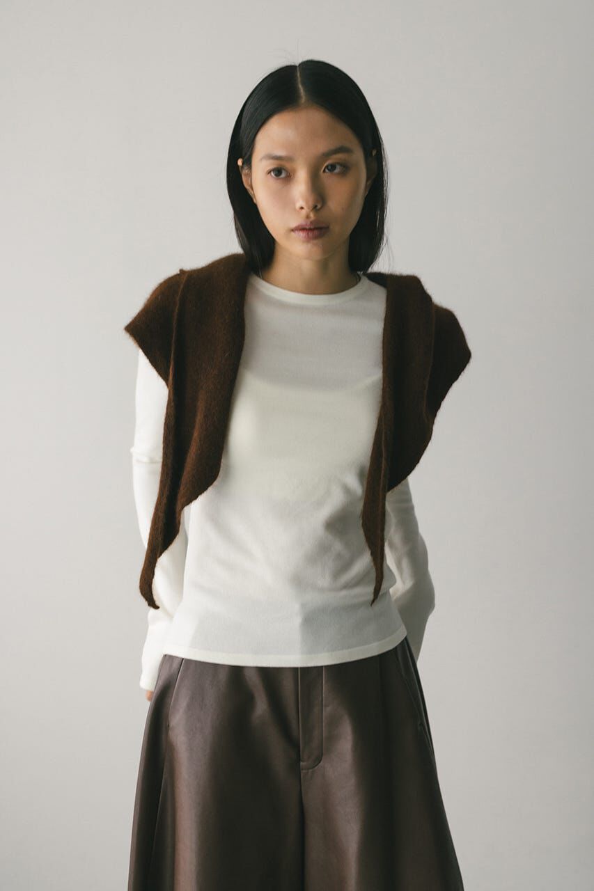 STYLEMIXER「フィンガーホールクルーネックニット」|ニット・セーター|WHT