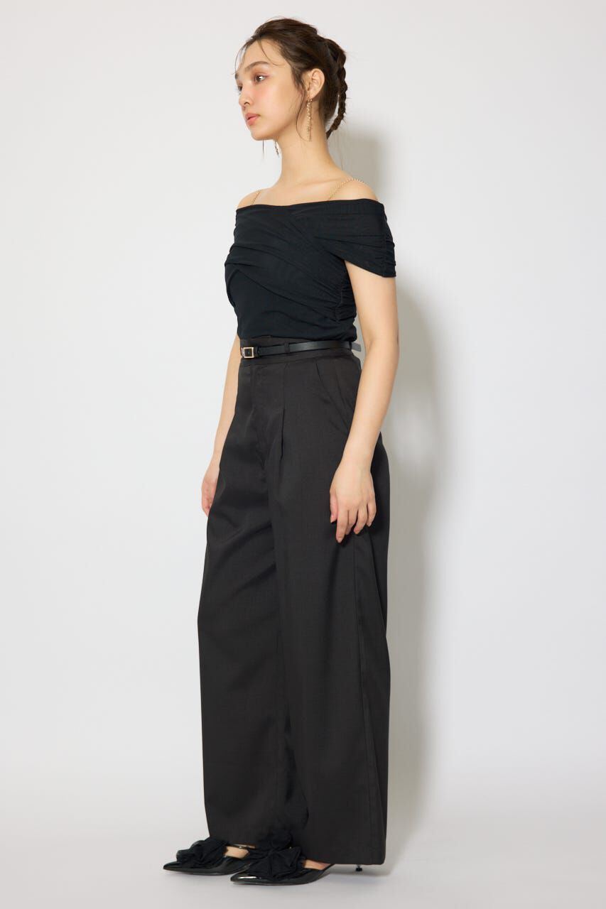 rienda「ベルト付き美ラインジャストウエストパンツ」|その他|