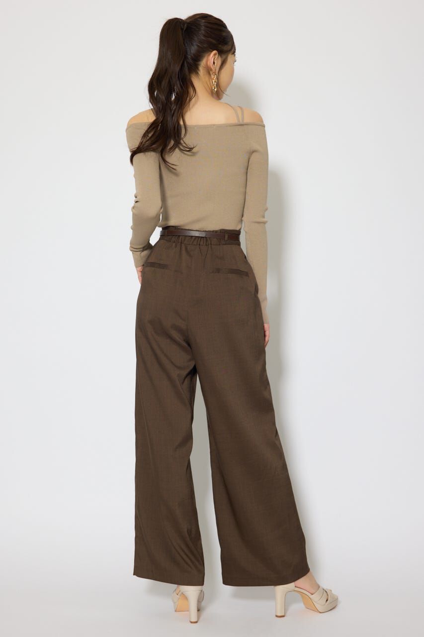 rienda「ベルト付き美ラインジャストウエストパンツ」|その他|