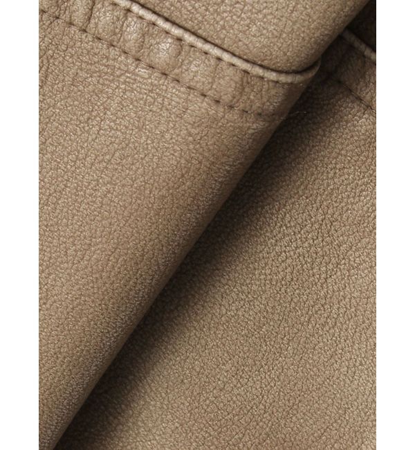 CALNAMUR「ファーカラーフェイクレザーモンスターブルゾン」|ブルゾン・スタジャン|