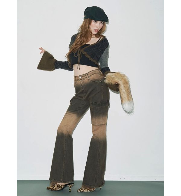 EVRIS「オリジナルパターンショートニットカーディガン」|ニット・セーター|