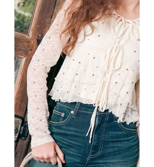 EVRIS「スタッズレースリボンシャツ」|シャツ・ブラウス|