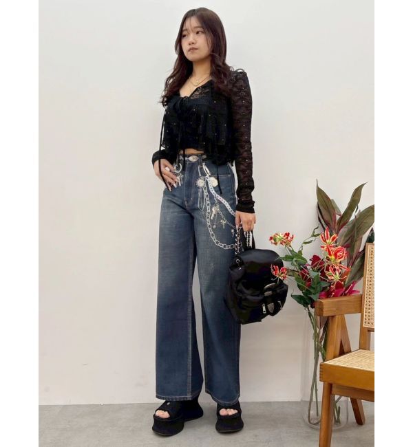 EVRIS「スタッズレースリボンシャツ」|シャツ・ブラウス|