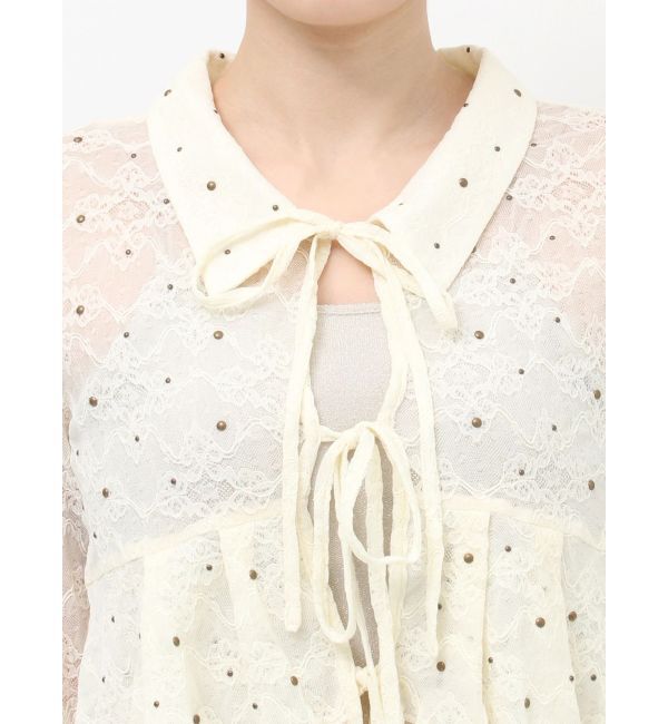 EVRIS「スタッズレースリボンシャツ」|シャツ・ブラウス|