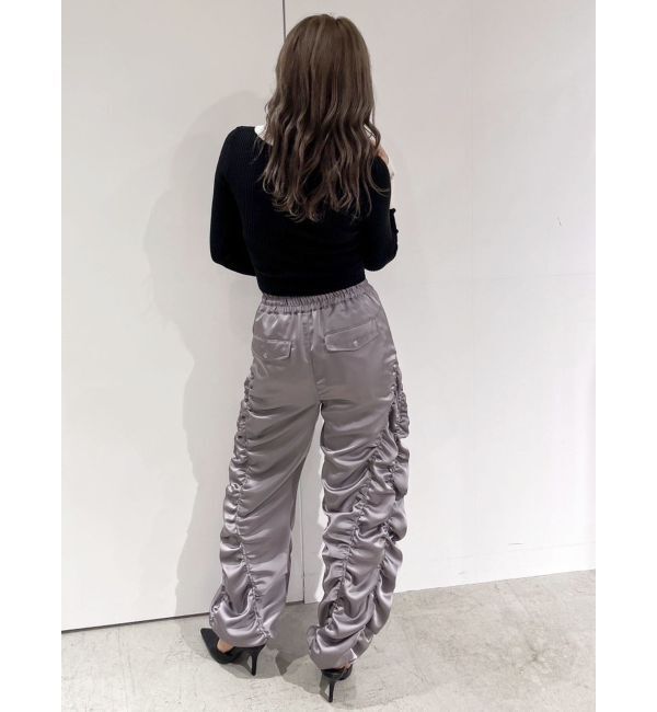 GYDA「サテンギャザーワイドパンツ」|その他|