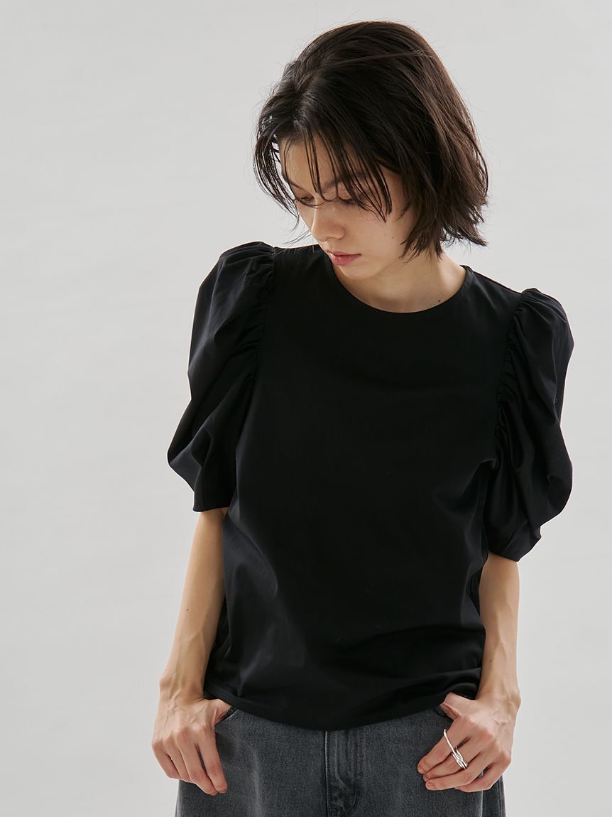 emmi atelier「デザインスリーブTシャツ」|Tシャツ・カットソー|