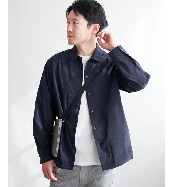 ikka「イージケアサッカースナップシャウター」|ブルゾン・スタジャン|ネイビーブルー