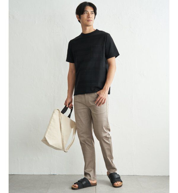 IKKA LOUNGE「冷感リップルボーダーT」|Tシャツ・カットソー|