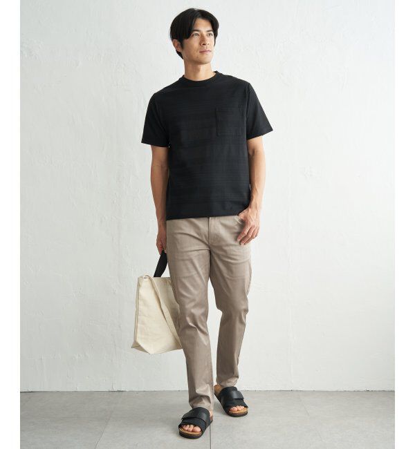 IKKA LOUNGE「冷感リップルボーダーT」|Tシャツ・カットソー|