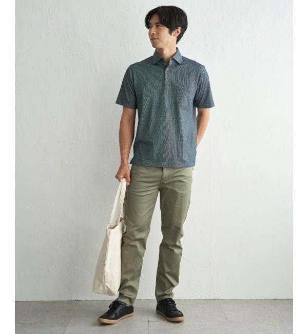 IKKA LOUNGE「【吸水速乾／イージーケア】アーバンドライ冷感コードレーンポロシャツ」|Tシャツ・カットソー|