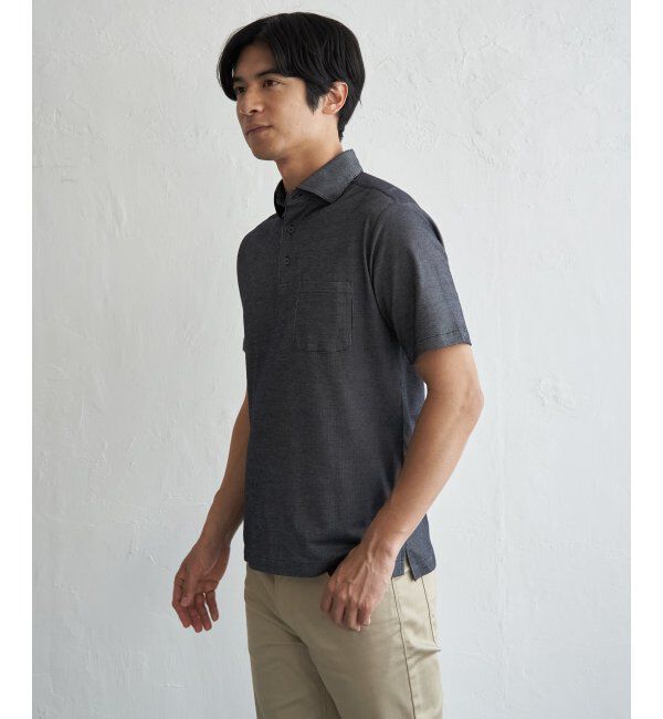 IKKA LOUNGE「【吸水速乾／イージーケア】アーバンドライ冷感コードレーンポロシャツ」|Tシャツ・カットソー|