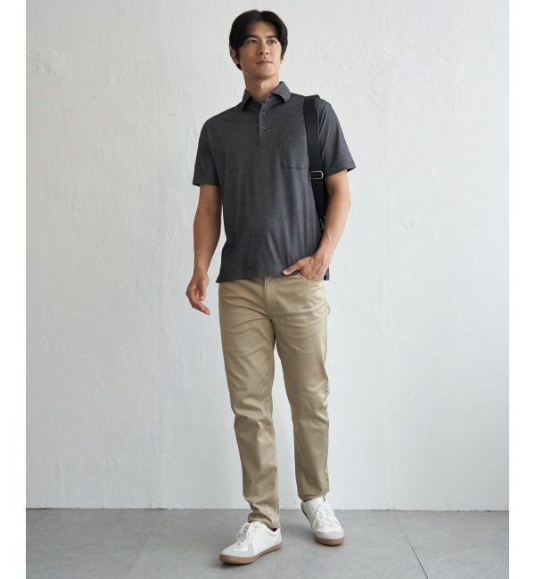 IKKA LOUNGE「【吸水速乾／イージーケア】アーバンドライ冷感コードレーンポロシャツ」|Tシャツ・カットソー|