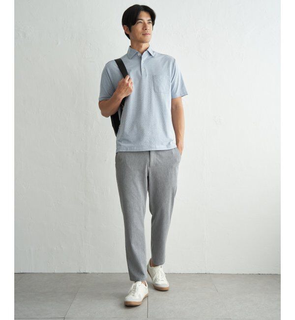 IKKA LOUNGE「【吸水速乾／イージーケア】アーバンドライ冷感コードレーンポロシャツ」|Tシャツ・カットソー|