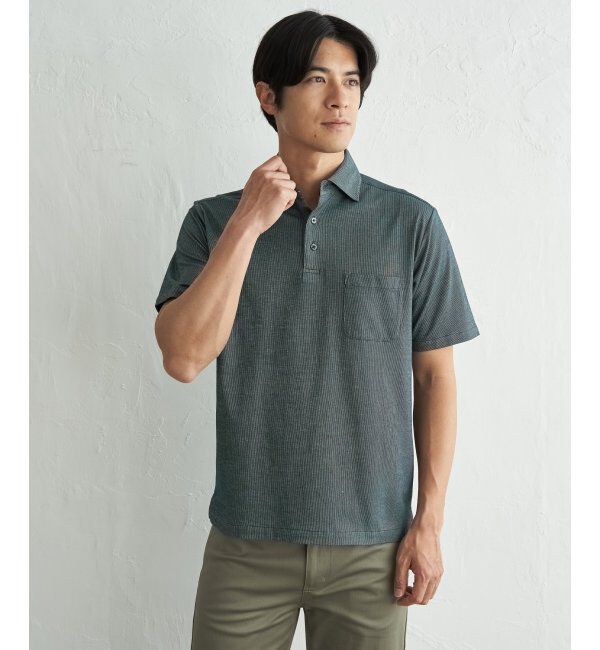 IKKA LOUNGE「【吸水速乾／イージーケア】アーバンドライ冷感コードレーンポロシャツ」|Tシャツ・カットソー|