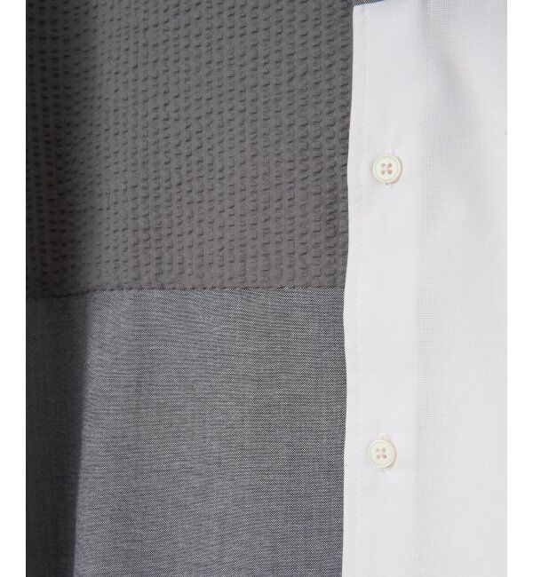 ikka「7分袖冷感ブロックスシャツ」|シャツ・ブラウス|