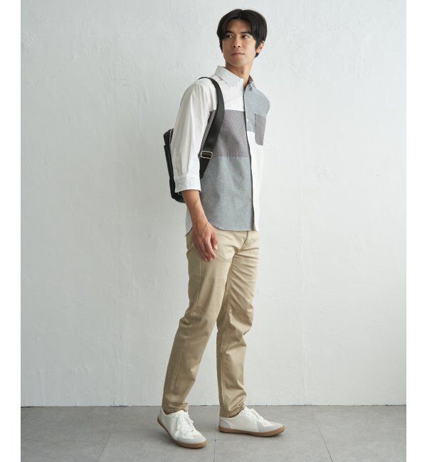 ikka「7分袖冷感ブロックスシャツ」|シャツ・ブラウス|