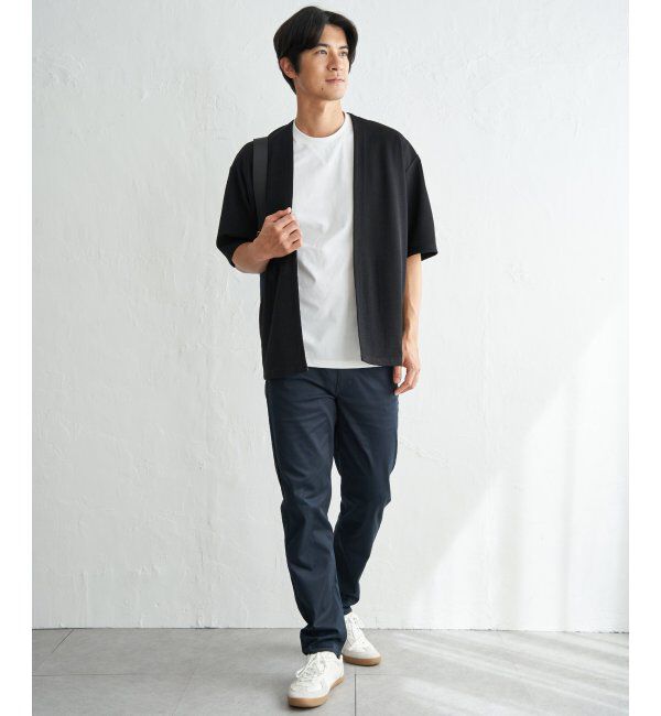 ikka「冷感DRY鹿の子5分袖カーディガン」|カーディガン|