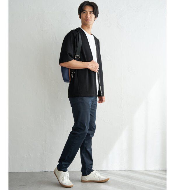 ikka「冷感DRY鹿の子5分袖カーディガン」|カーディガン|