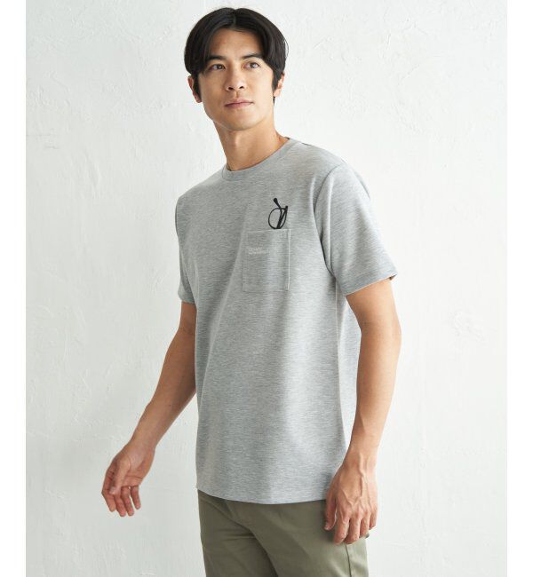 ikka「冷感ポンチメガネ刺繍ポケT」|Tシャツ・カットソー|グレー