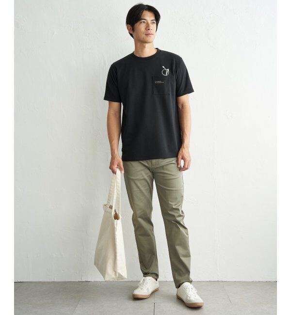 ikka「冷感ポンチメガネ刺繍ポケT」|Tシャツ・カットソー|